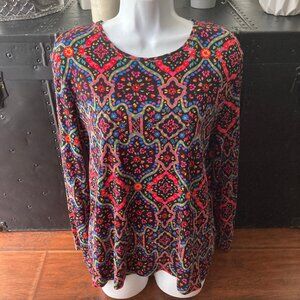 Croft & Barrow The Classic Tee Colorful Long Sleeves X Large